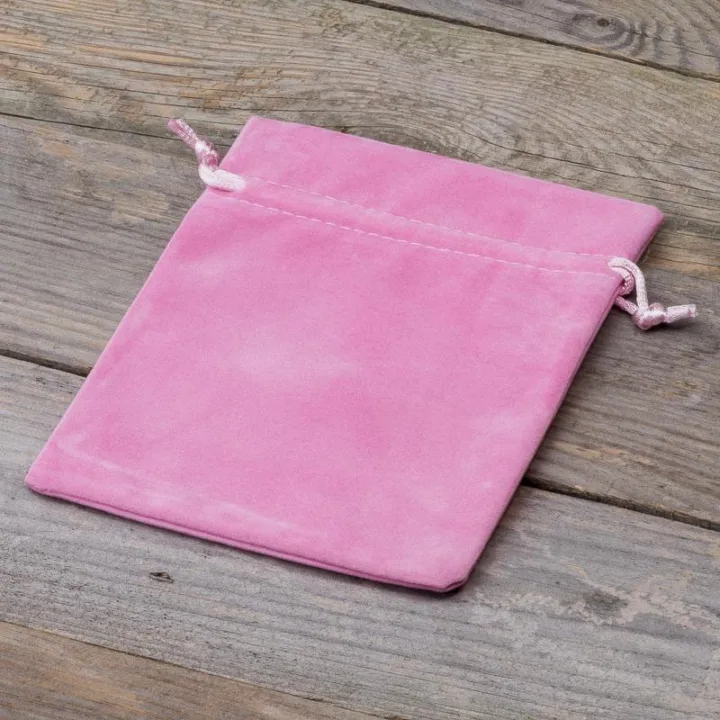 Sacs en velours 12 x 15 cm - rose clair Pour enfants