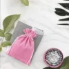 Sacs en velours 12 x 15 cm - rose clair Journée de la femme