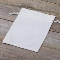 Sacs en velours 15 x 20 cm - blanc Batême