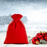 Sacs en velours 22 x 30 cm - rouge Grands sacs 22x30 cm