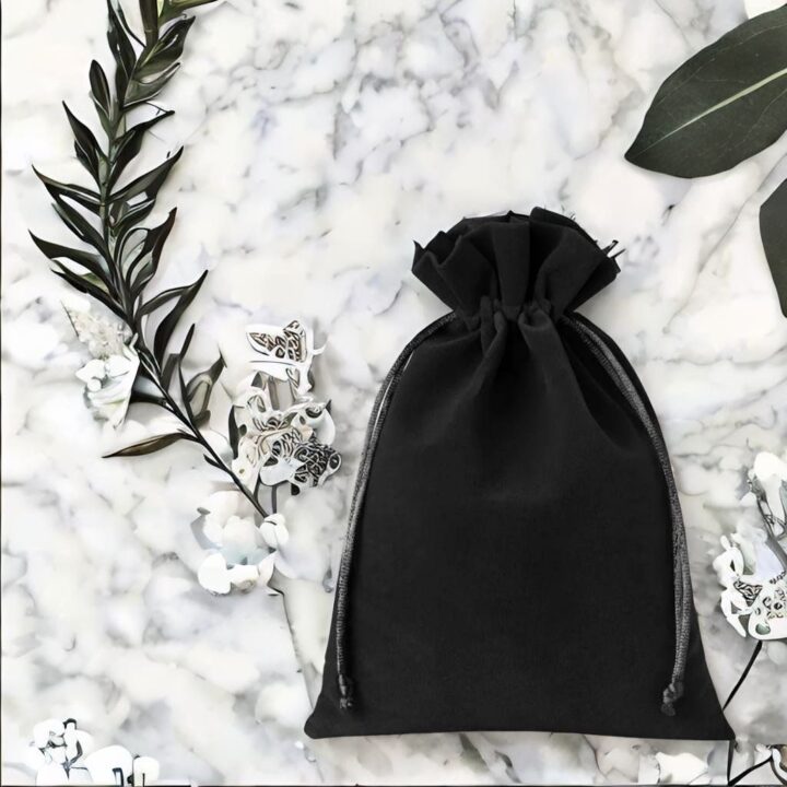 Sacs en velours 26 x 35 cm - noir Halloween