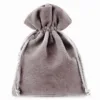 Sacs en velours 8 x 10 cm - argenté Sac de Noël