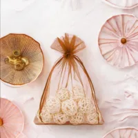Sacs en organza 13 x 18 cm - marron Moyens sachets 13x18 cm