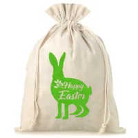 Sachet en lin imité 30 x 40 cm - Pâques - lapin Sacs d'occasion