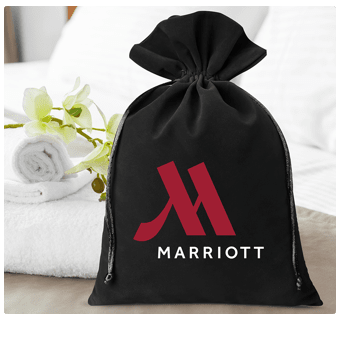 Sachet avec logo d’hôtel pour clients.