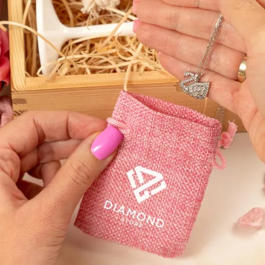 Pochette en jute avec logo d'entreprise - idéale pour les bijoutiers