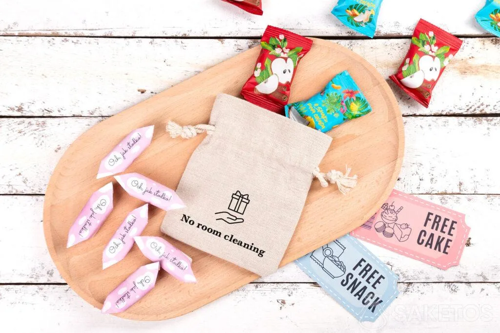 Sachet en tissu pour cadeaux aux clients