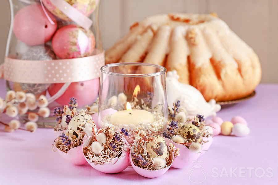 Décorations de Pâques à faire soi-même - bougeoir coquille d'oeuf