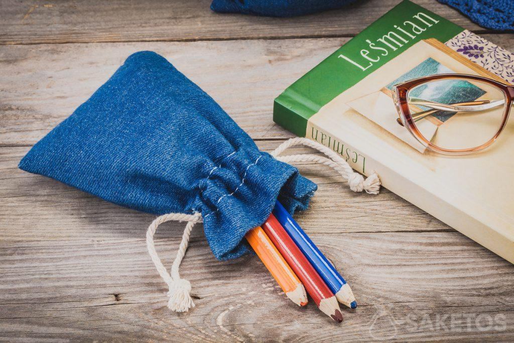 Sacs en denim pour fournitures de bureau et artistiques