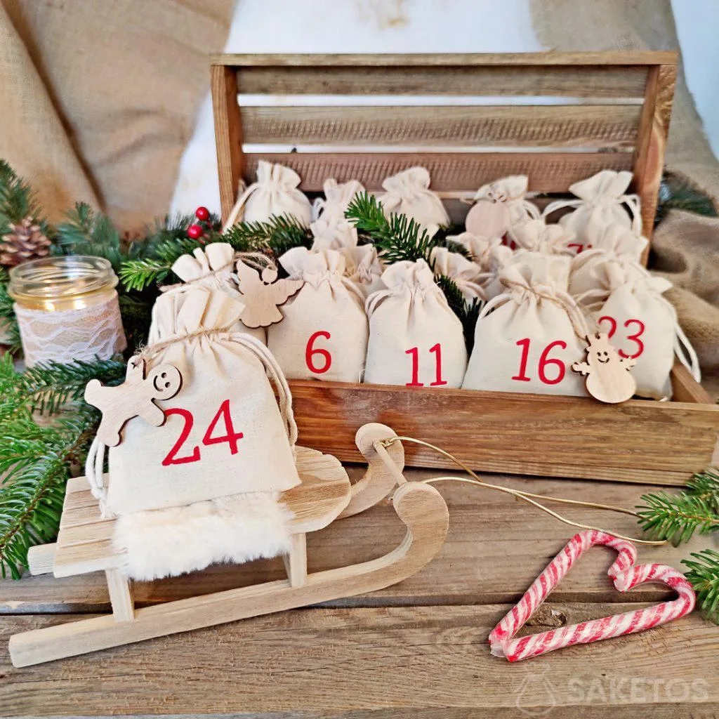 Boîte avec un calendrier de l'Avent