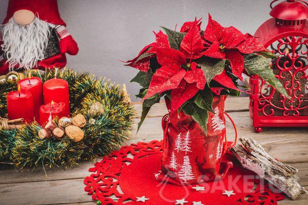 Sac en jute avec impression de Noël comme décoration de Noël