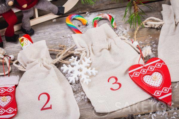 Calendrier de l'Avent des sacs en lin