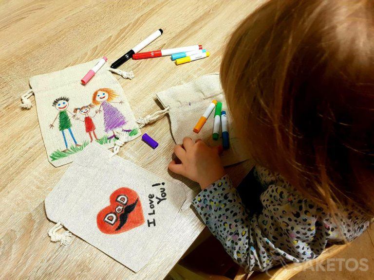 Sacs cadeaux en lin pour maman et papa