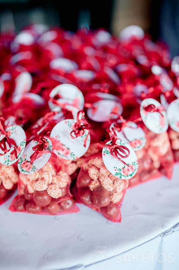 Un sac-vignette pour une table de mariage