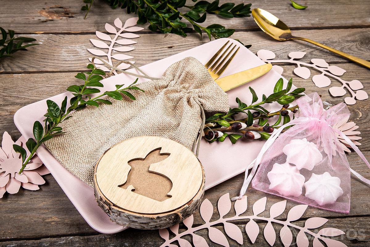 Sachet à couverts en jute - sachets comme décoration de table et sachet pour cadeau de remerciement pour les invités