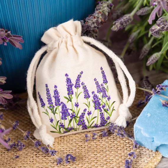 Sac en coton avec lavande – avec logo, cadeau d'entreprise