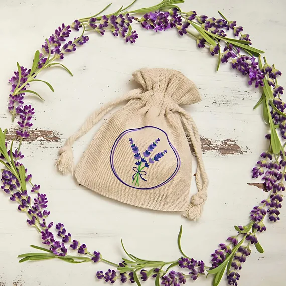 Sachet en lin avec impression lavande – offre en gros pour professionnels