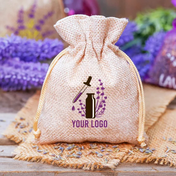 Sachet en jute avec logo – emballage écologique pour votre marque