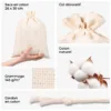 Zoom sur la structure du tissu - sachets en coton 145g