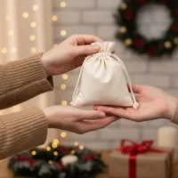 Pochettes en coton pour cadeaux - emballage élégant pour cadeaux de Noël