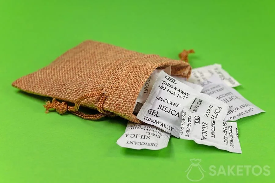 Sachet en jute avec gel de silice absorbant l'humidité